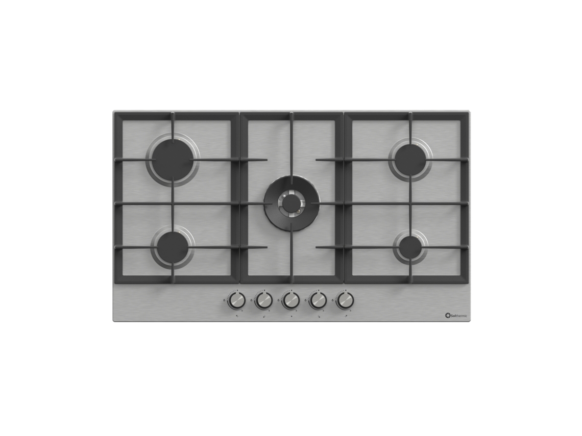 Solthermic Placa Gas 90 Bl041 Inox 5 Fuegos Wok