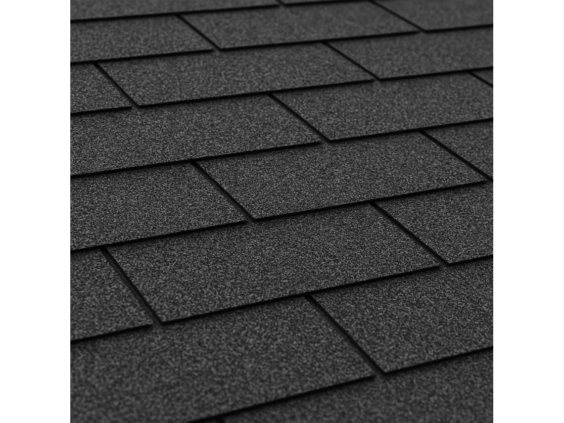 Tejas asfálticas negras Pedra Trio T, cubierta asfáltica negra de 3 m² Timbela