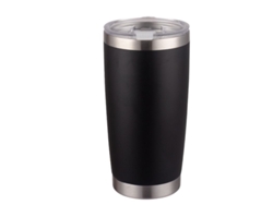 Botella térmica Rebe-taza de acero inoxidable de 590 ml (20 oz) para uso en exteriores, con aislamiento al vacío, tapa magnética y color negro.