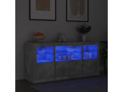 Aparador Con Luces Led Gris Hormigón 142,5x37x67 Cm