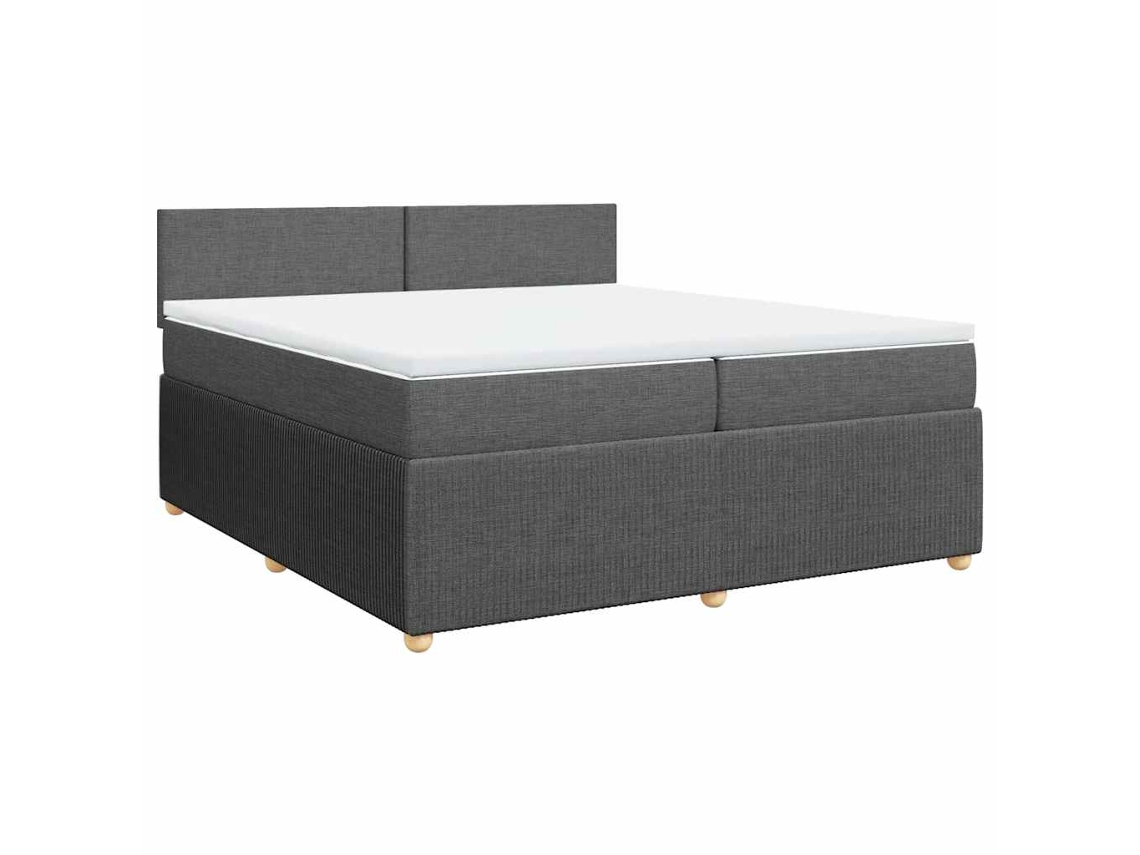 Maison Exclusive - Cama Box Spring Con Colchón Tela Gris Oscuro 200x200 Cm