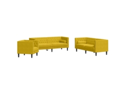 Maison Exclusive - Set De Sofás Chesterfield Y Cojines 3 Pzas Terciopelo Amarillo