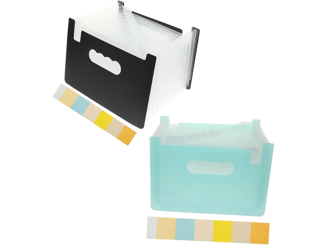 Carpeta organizadora expandible Gokoco de 2 piezas para documentos, resistente para recibos y uso en la oficina.