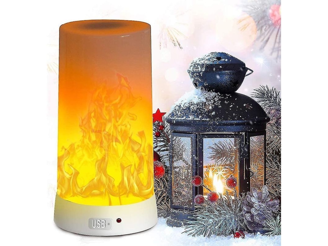 Lámpara Led Con Forma De Llama 2025, Recargable Por Usb, Base Magnética, Resistente Al Agua, Ideal Para Navidad.
