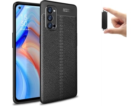 Carcasa y Soporte Oppo Reno4 Pro 5G Rugged Leather Negro