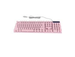 Teclado Gamer Usb Com 104 Teclas Iluminado Ergonomico Pés Dobráveis Abnt2 Rosa Para Pc Laptop
