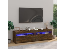 Estantería/Mueble de TV con luces Led 2 Pzs 75X35X40 Cm Roble Ahumado