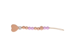 Clip Para Chupete De Madera De Haya Y Silicona, Juguete Para Morder Corazón, Portachupetes Silicona Y Madera