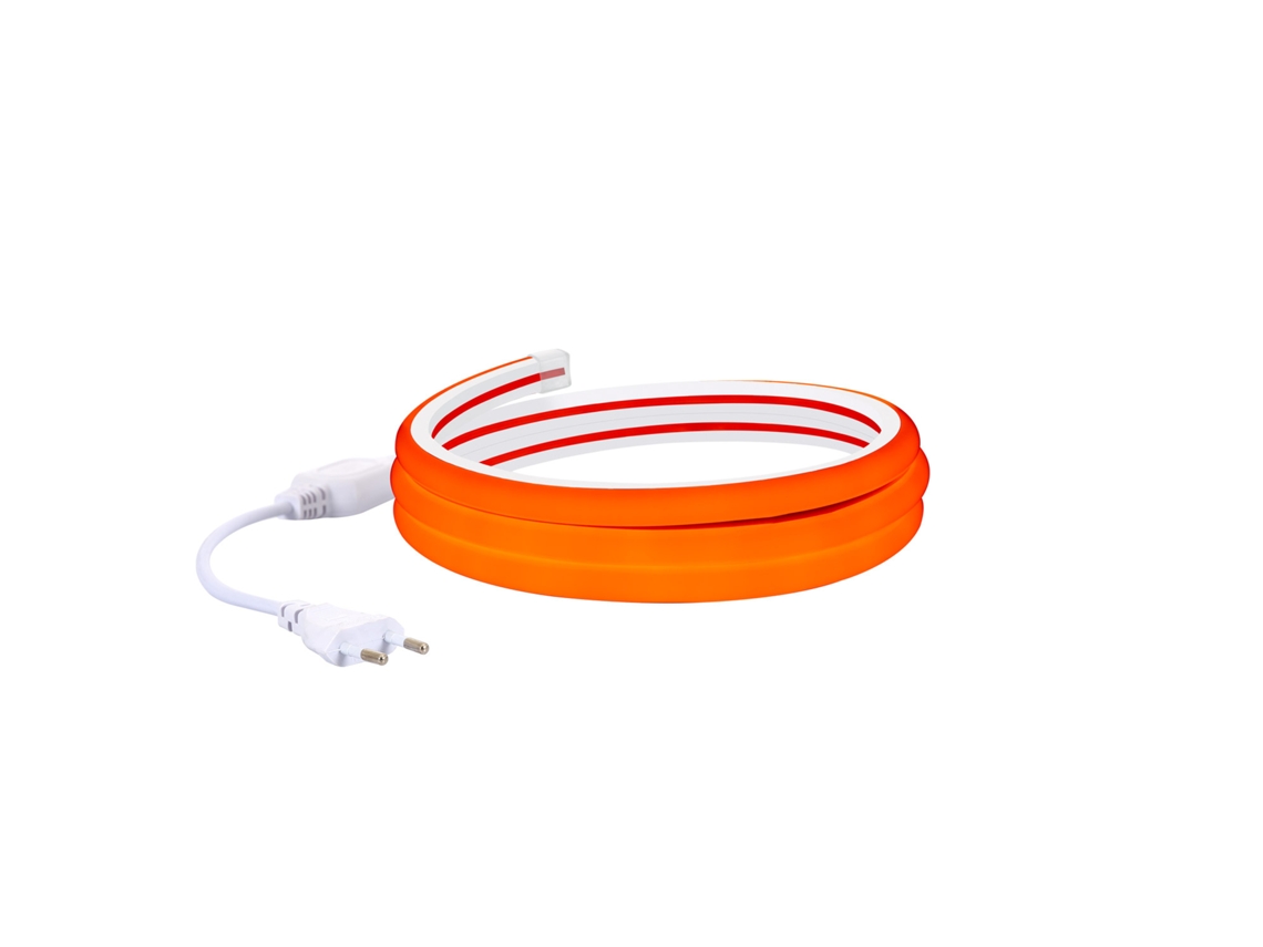 Tira Neón LED 7.5 W/m Regulable 220V AC 120 LED/m Semicircular 180º Naranja IP67 a Medida Corte cada 100 cm