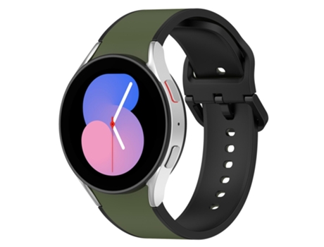 Correa de Silicona color dual para Samsung Galaxy Watch 5 40mm/44mm/Watch 5 Pro 45mm/Watch4 40mm/44mm - verde militar/negro
