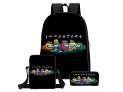 Mochila Among Us de 3 piezas para niños y niñas con espacio para computadora, almuerzo y útiles escolares Neveance