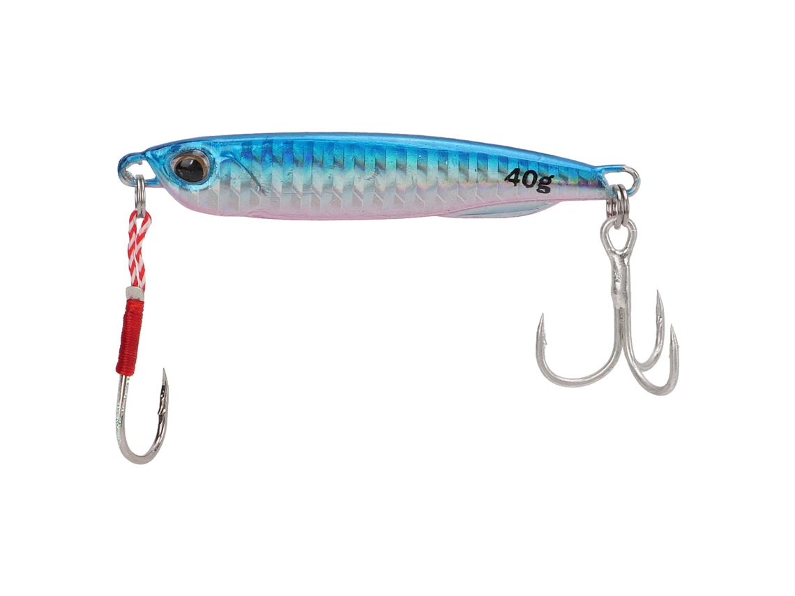 Señuelo De Pesca Portátil De Metal Lifelike Hard Baits Con Anzuelo De Acero Inoxidable, 40 G, Azul Láser, Para Pesca En Agua Salada Y Dulce.