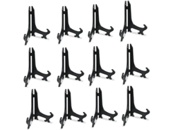 Linjou Soportes De Exhibición De Platos De Plástico Negro De 6" (12 Unidades/juego) Para Marcos De Fotos Y Marcos