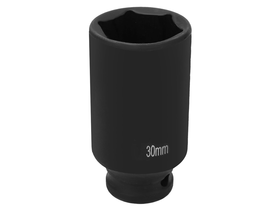 Llave de impacto profunda métrica de 1/2 pulgada (27/30 mm), 6 puntas hexagonales para aire neumático