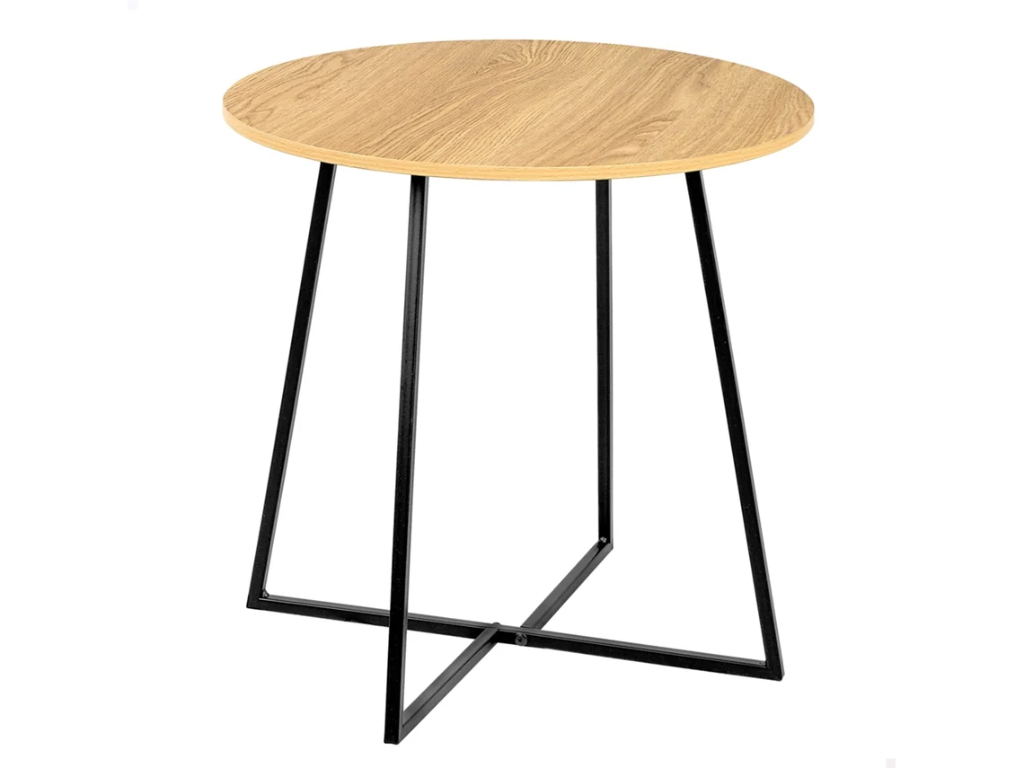 Mesa auxiliar redonda Max Home de madera y metal, 40 x 40 cm