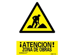 Normaluz señal luminiscente atencion zona obras 21x30  rd30024