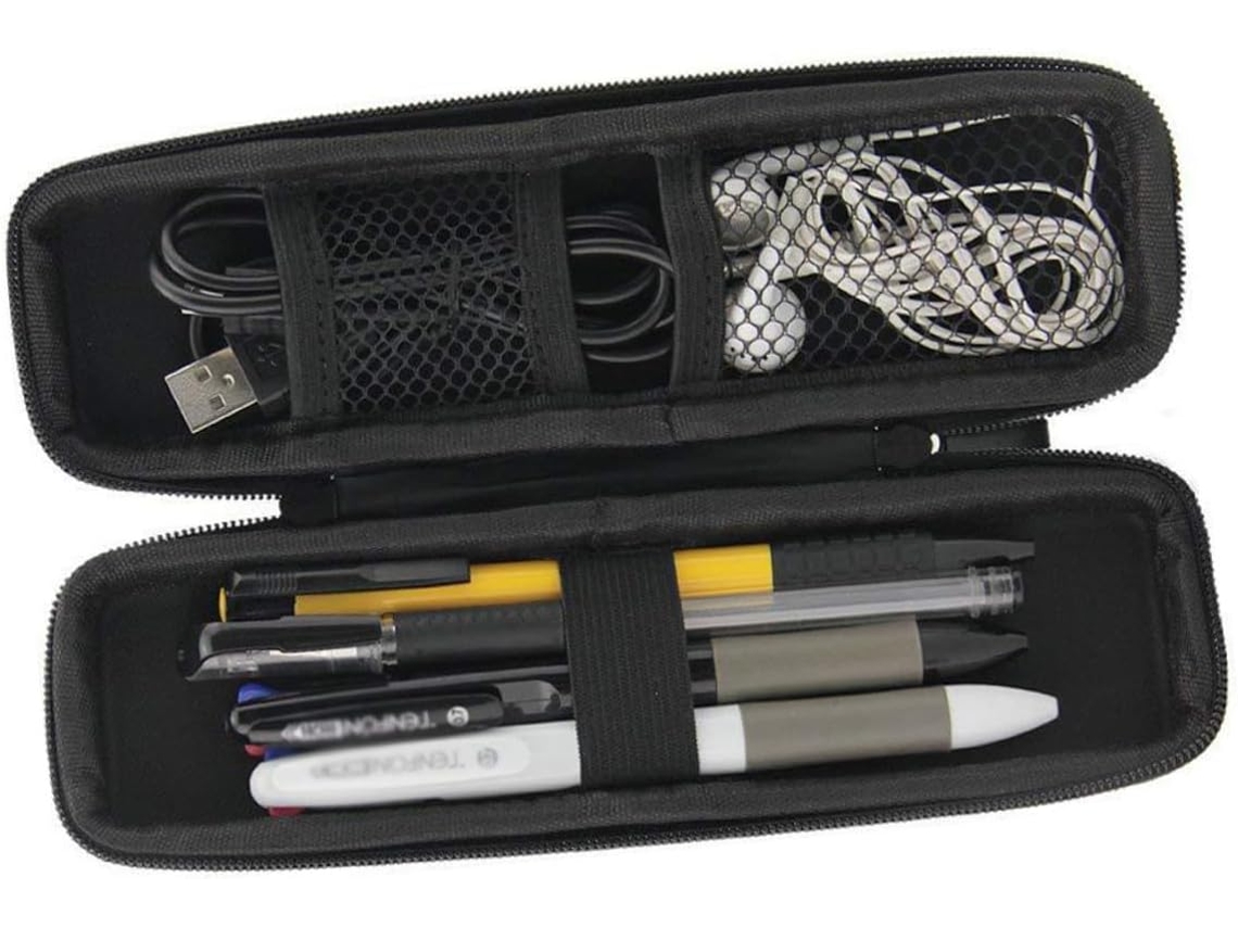 Estuche Negro Multifuncional Cremallera Para Escolar