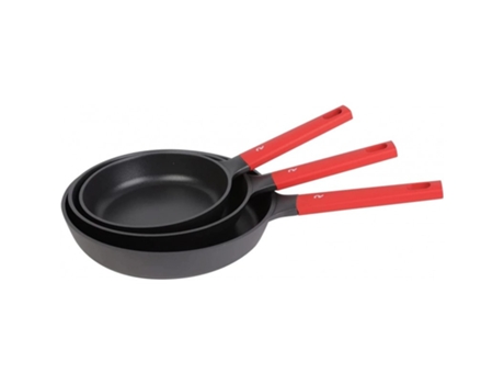 Juego De 3 Sartenes De Aluminio Fundido 20 24 Y 28 Cm Recubrimiento Antiadherente Para Todo Tipo De Cocinas ROMO