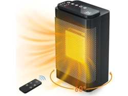 Calefactor Eléctrico Oscilante De 60°, Termostato Digital, Cerámica Ptc, 3 Modos, Temporizador De 12 Horas.