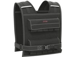 Chaleco Lastrado Ajustable, Capacidad De 20 Kg, 20 Pesas, Tiras Reflectantes, 50x40 Cm, Negro.