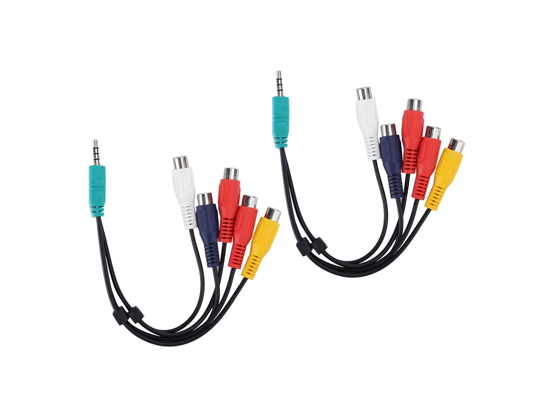 2 Unidades De Cable De Señal De Componentes Para Televisores Lcd Samsung, De 3,5" + 2,5" A 5rca, Con Conector De Vídeo