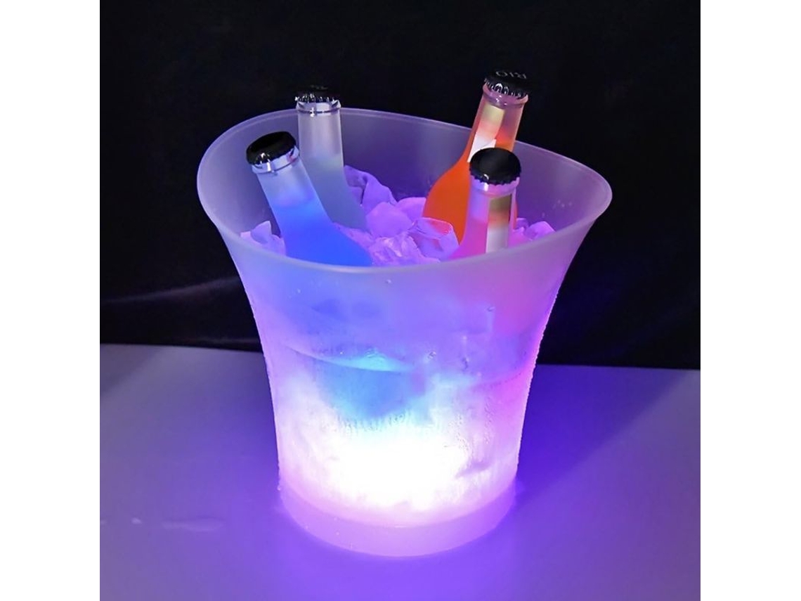 2026-cubo De Hielo Led 5l Capacidad Grande Nevera Para Botellas Y Latas Refrigerador De Champán Con Luz Rgb
