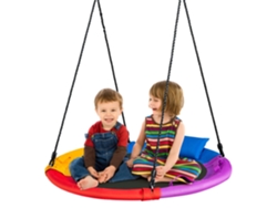 Balanço De Ø100 Cm Com Corda Ajustável De 100 A 180 Cm, Balanço De Árvore Colorido