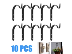 10 Ganchos De Pared De Hierro Para Jardín Con Soportes Para Macetas Y Luces.