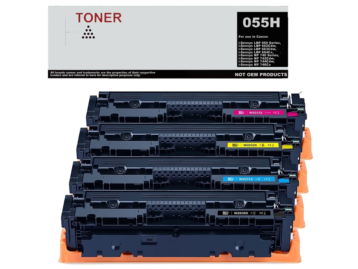 055H pack 4 toner compatible con Canon 3020C002 3019C002 3018C002 3017C002 GENÉRICO