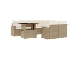 Maison Exclusive - Set De Sofás De Jardín 9 Pzas Con Cojines Ratán Sintético Beige