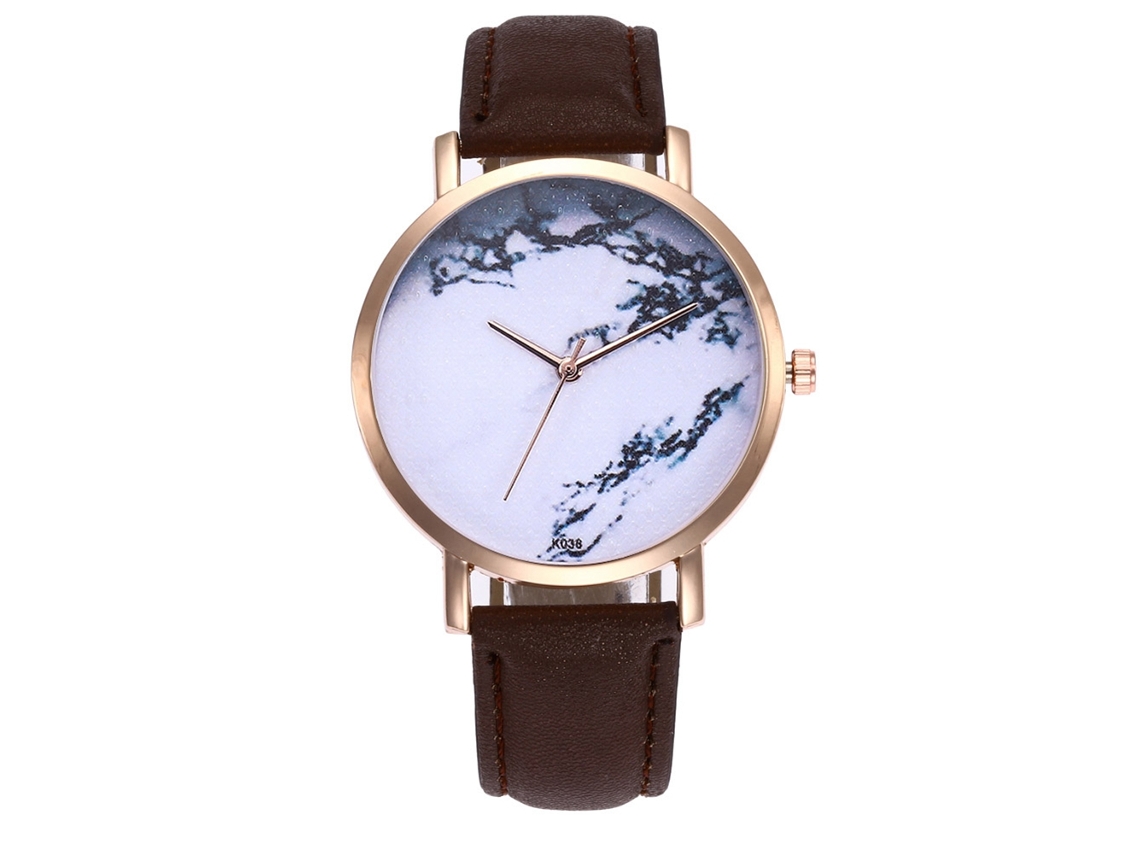 Reloj De Cuarzo De Pareja Con Correa De Cuero Pu Zhoulianfa Café