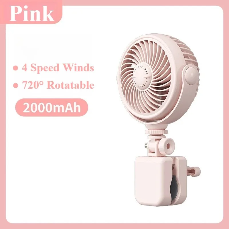 Ventilador De Mano Para Gimnasio (rosa) Con 4 Velocidades De Viento.