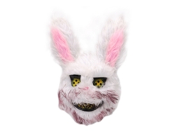 Máscara de conejo de peluche terrorífica para Halloween, 26 x 34 cm