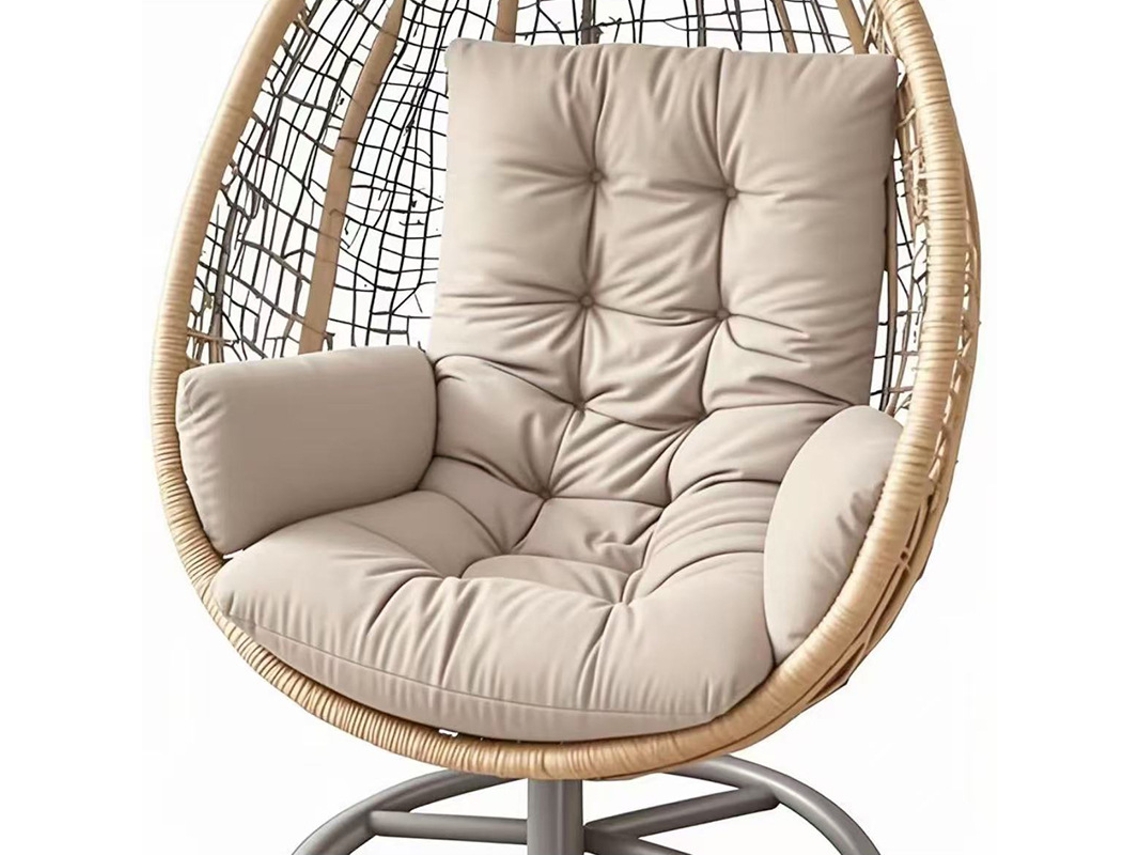Cojín Para Silla Colgante Con Reposabrazos, Grueso, Suave Y Cómodo Para Jardín, Exteriores E Interiores Caqui
