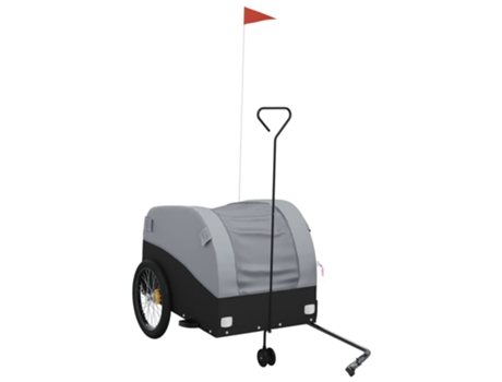 Remolque para bicicleta hierro VIDAXL negro y gris (45 kg)