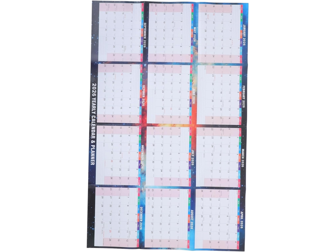 Calendario De Pared Borrable En Seco | Calendario Anual Y Mensual Con Cinta Adhesiva De Doble Cara Para El