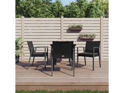 Juego de comedor de jardín de 5 piezas con cojines de mimbre y acero de DKD Home Decor