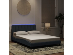 Estructura De Cama Luces Led Terciopelo Gris Oscuro 120x200 Cm