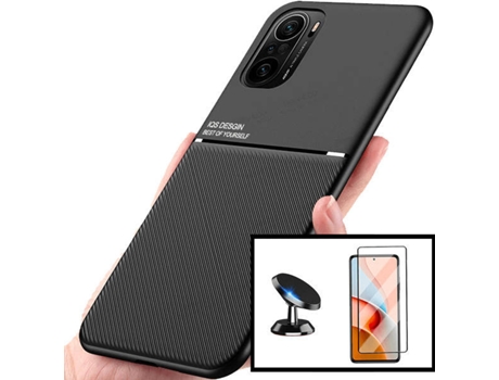 Kit Carcasa, Protector Cristal 5D Y Soporte Xiaomi Poco F3 Phonecare Magnetic Lux Y Soporte Coche Magnético