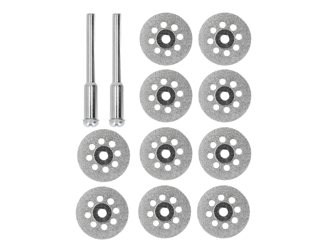 10 Discos De Corte De Diamante Con Accesorio Perforado Para Herramientas Rotativas De 20 Mm