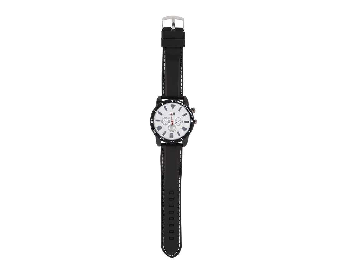 Reloj De Pulsera Analógico De Cuarzo Con Correa De Silicona Y Caja De Aleación, Esfera Blanca.