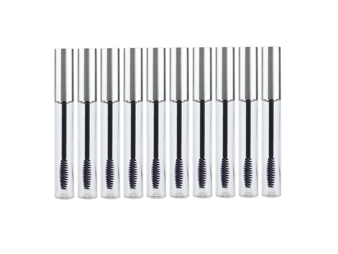 10 Frascos Vacíos Para Aceite De Crecimiento De Pestañas Y Rímel Con Brocha De Alta Calidad De 12 Ml.