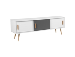 Mueble TV BELIANI Indiana de MDF Blanco 160x40x55