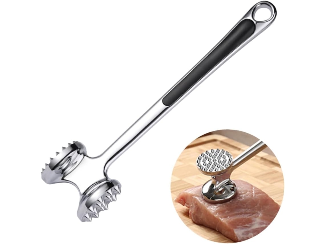 Cantimplora. Diseño De Superficie Puntiaguda De Doble Cara Para Ablandar Incluso Los Cortes De Carne Más Du...