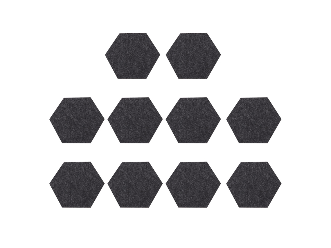 XYVONA Conjunto de 10 porta-copos hexagonais de feltro para xícaras, potes, cerveja, café e pratos.