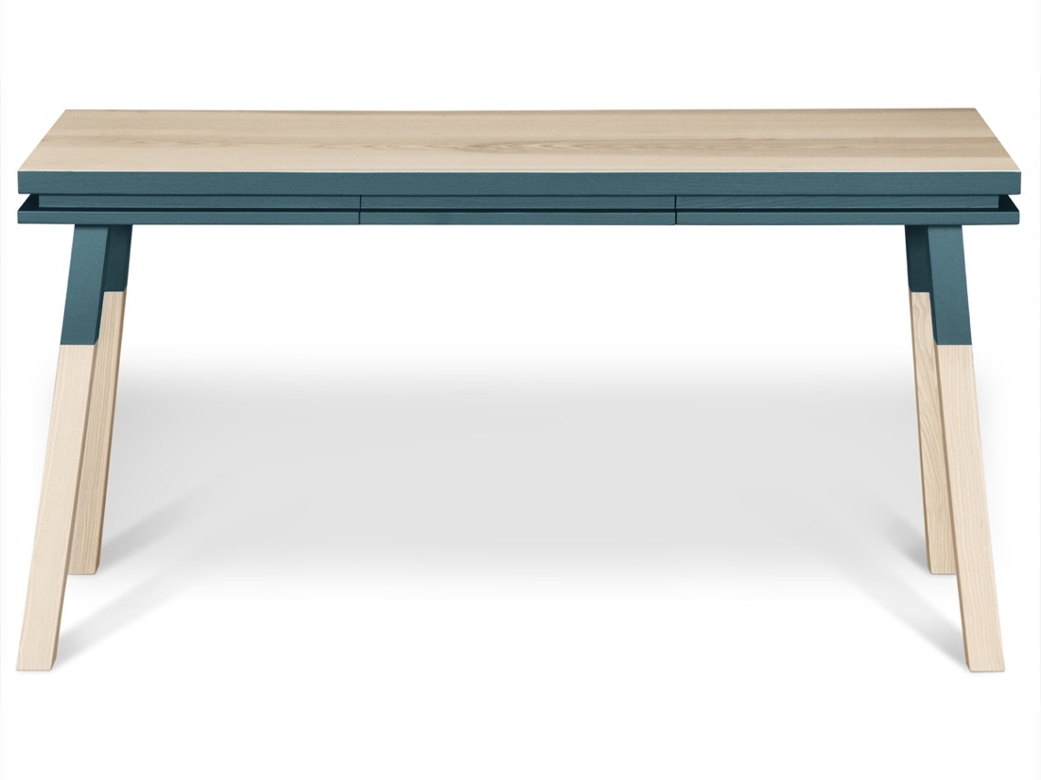 Escritorio MON PETIT MEUBLE FRANÇAIS Rectangular de Madera Maciza Con 1 Cajón 140 cm