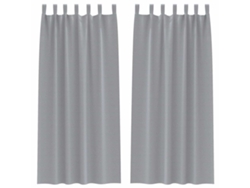 Maison Exclusive - Cortinas Opacas Con Anillas 2 Pcs Gris Claro 245 X 140 Cm