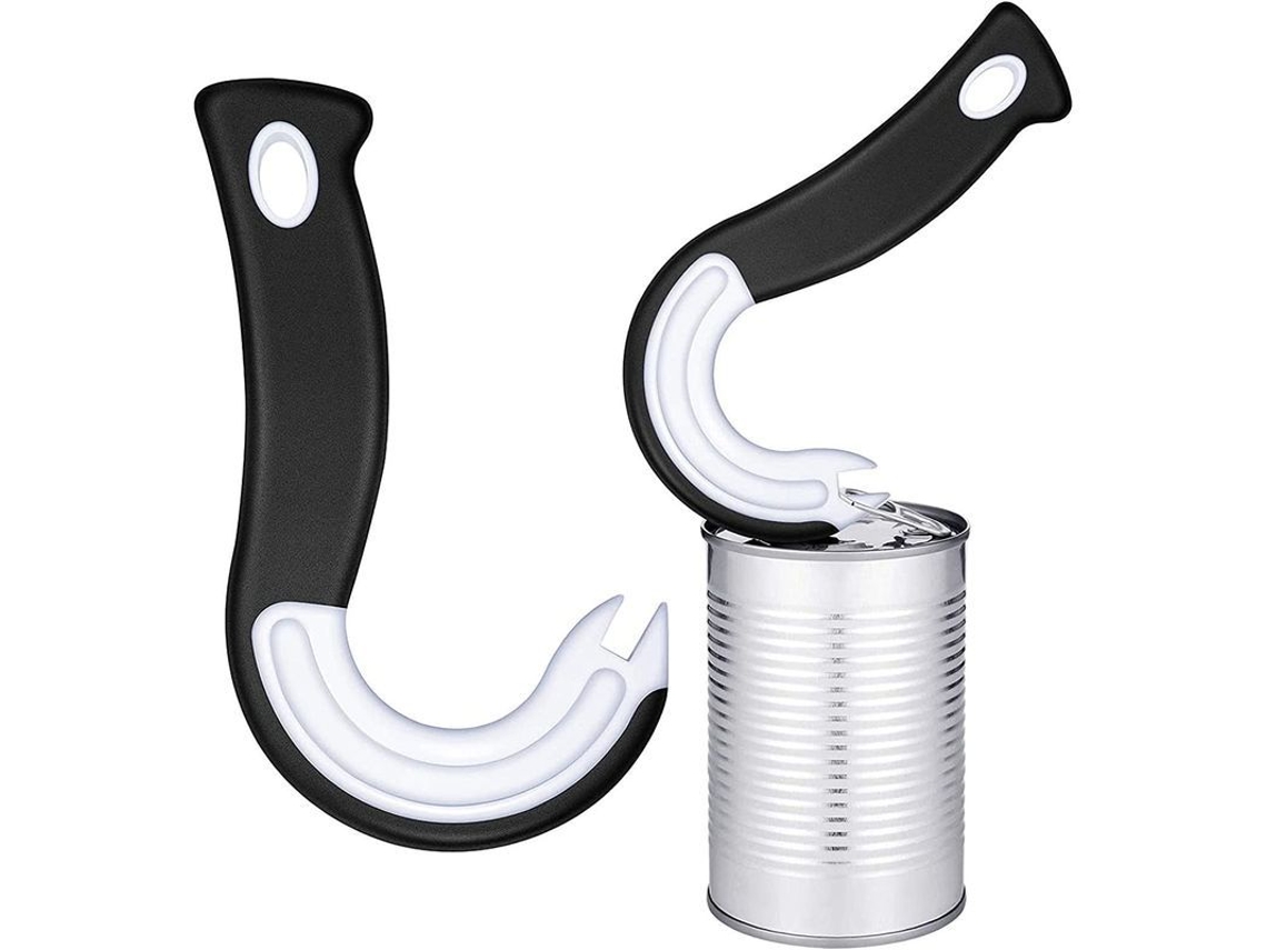 2026altiro-abrelatas Y Abrebotellas Con Mango En Forma De J, Utensilio De Cocina, 2 Unidades, Material Duradero, Antideslizante.
