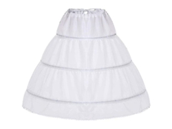 Petticoat Niña Blanca 3 Aros Volante Faldita Novia Dama Bridesmaid Kct