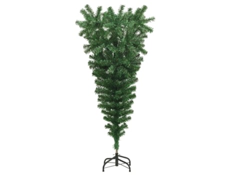 vidaXL Árbol de Navidad artificial invertido con soporte verde 150 cm